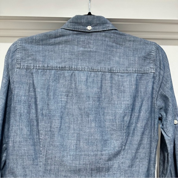 J.Crew Factory Perfect Shirt Blue Chambray Button Down Shirt Size XS Extra Small - Picture 7 of 13